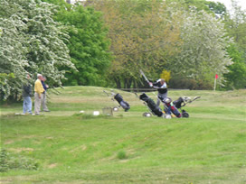 Teeing off at Oxhey Park Golf Course   