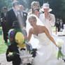 4 foot tall talking parrot and bride at her wedding!